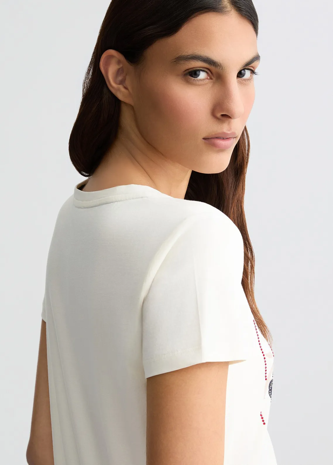 Liu Jo Camiseta con logotipo y strass-Mujer Ropa Deportiva|Camisetas Y Tops