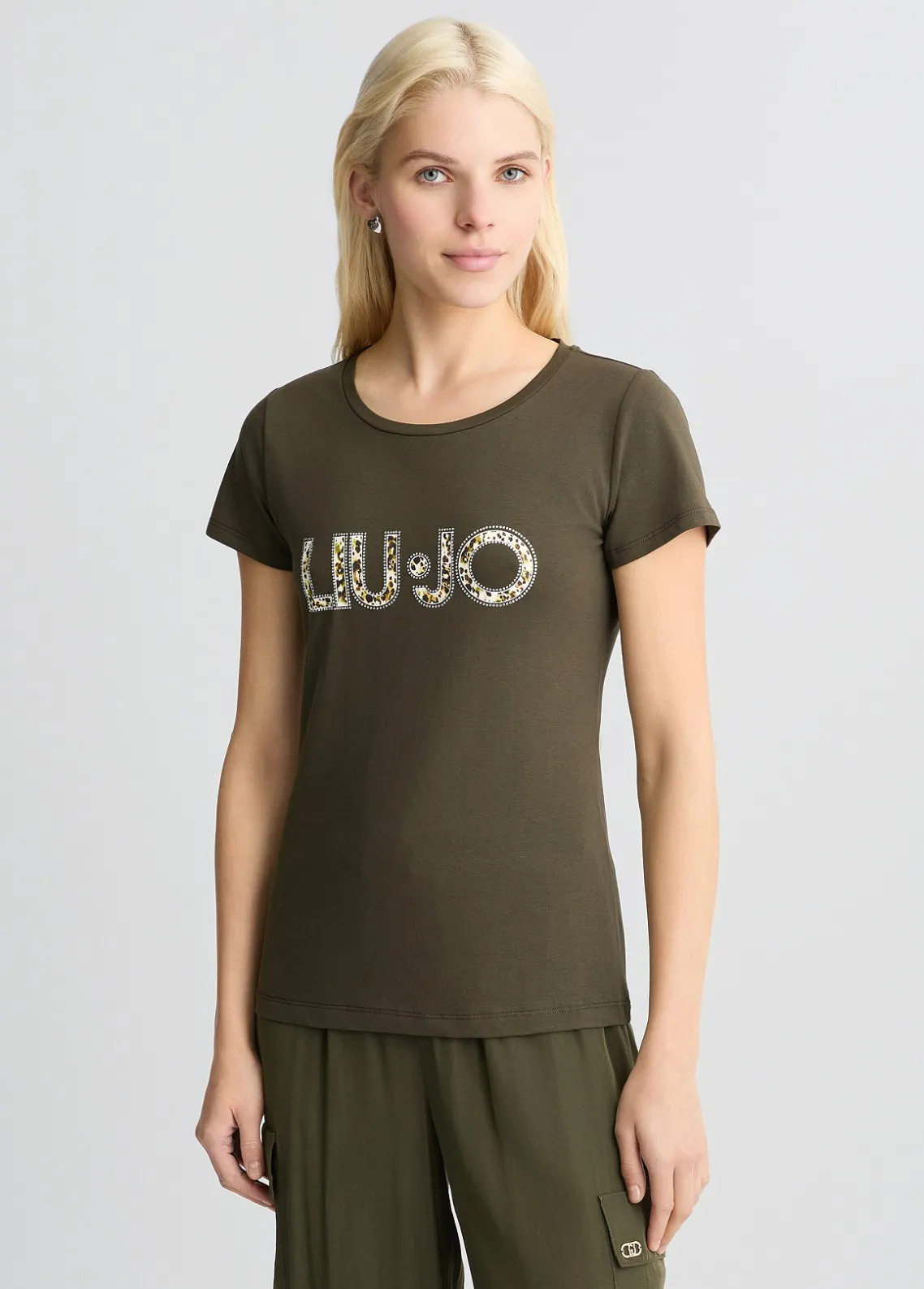 Liu Jo Camiseta con logotipo y strass-Mujer Moda Baño|Camisetas Y Tops