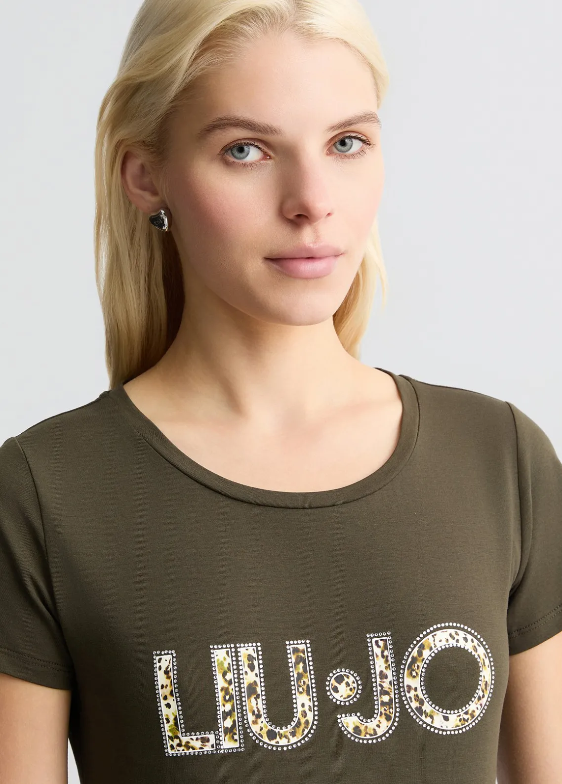 Liu Jo Camiseta con logotipo y strass-Mujer Moda Baño|Camisetas Y Tops
