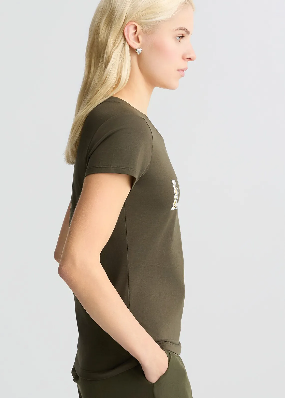 Liu Jo Camiseta con logotipo y strass-Mujer Moda Baño|Camisetas Y Tops