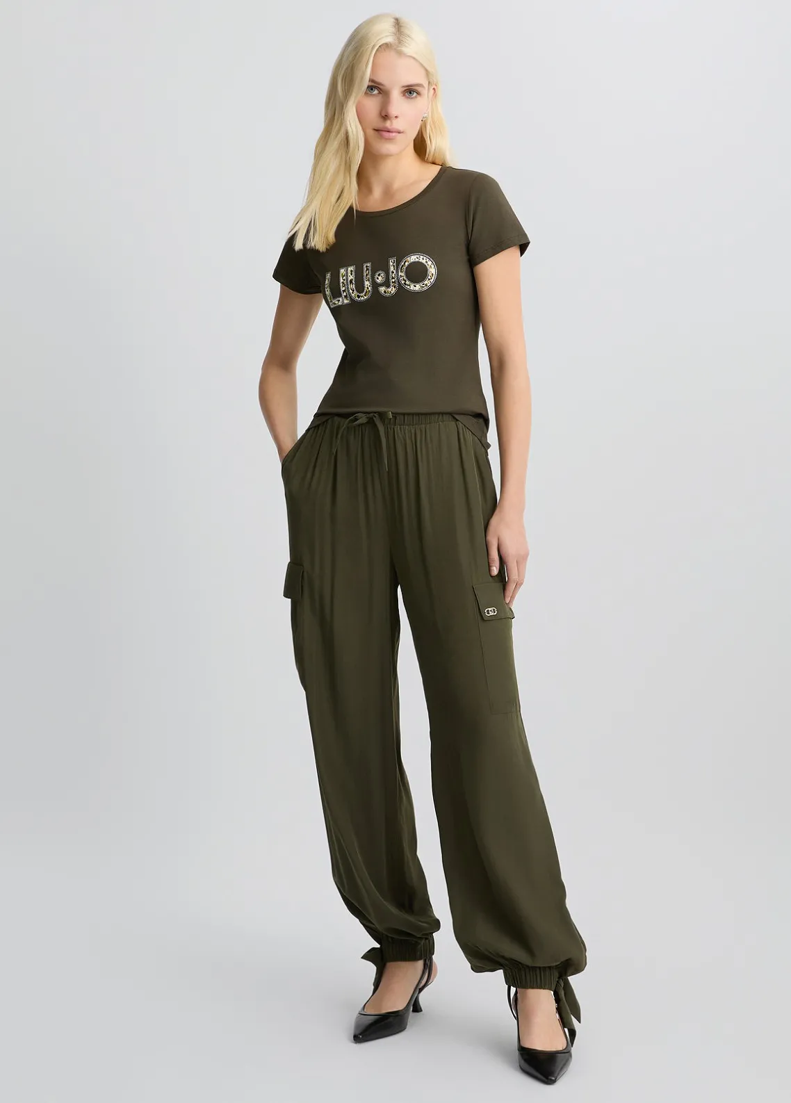 Liu Jo Camiseta con logotipo y strass-Mujer Moda Baño|Camisetas Y Tops