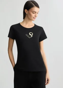 Liu Jo Camiseta con logotipo y strass-Mujer Ropa Deportiva|Camisetas Y Tops