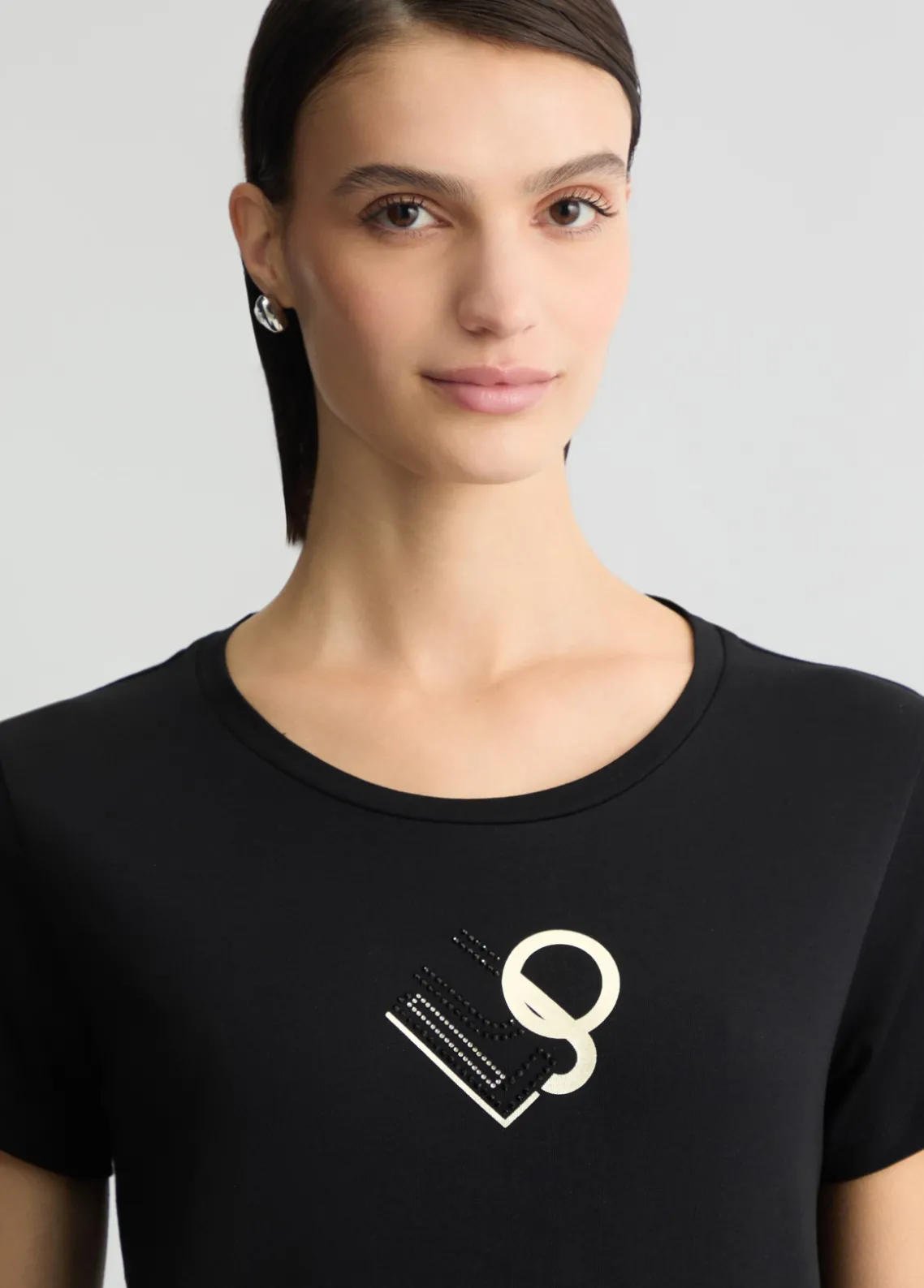 Liu Jo Camiseta con logotipo y strass-Mujer Ropa Deportiva|Camisetas Y Tops