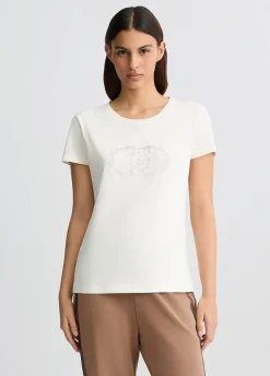 Liu Jo Camiseta con logotipo y strass-Mujer Ropa Deportiva|Camisetas Y Tops