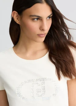 Liu Jo Camiseta con logotipo y strass-Mujer Ropa Deportiva|Camisetas Y Tops