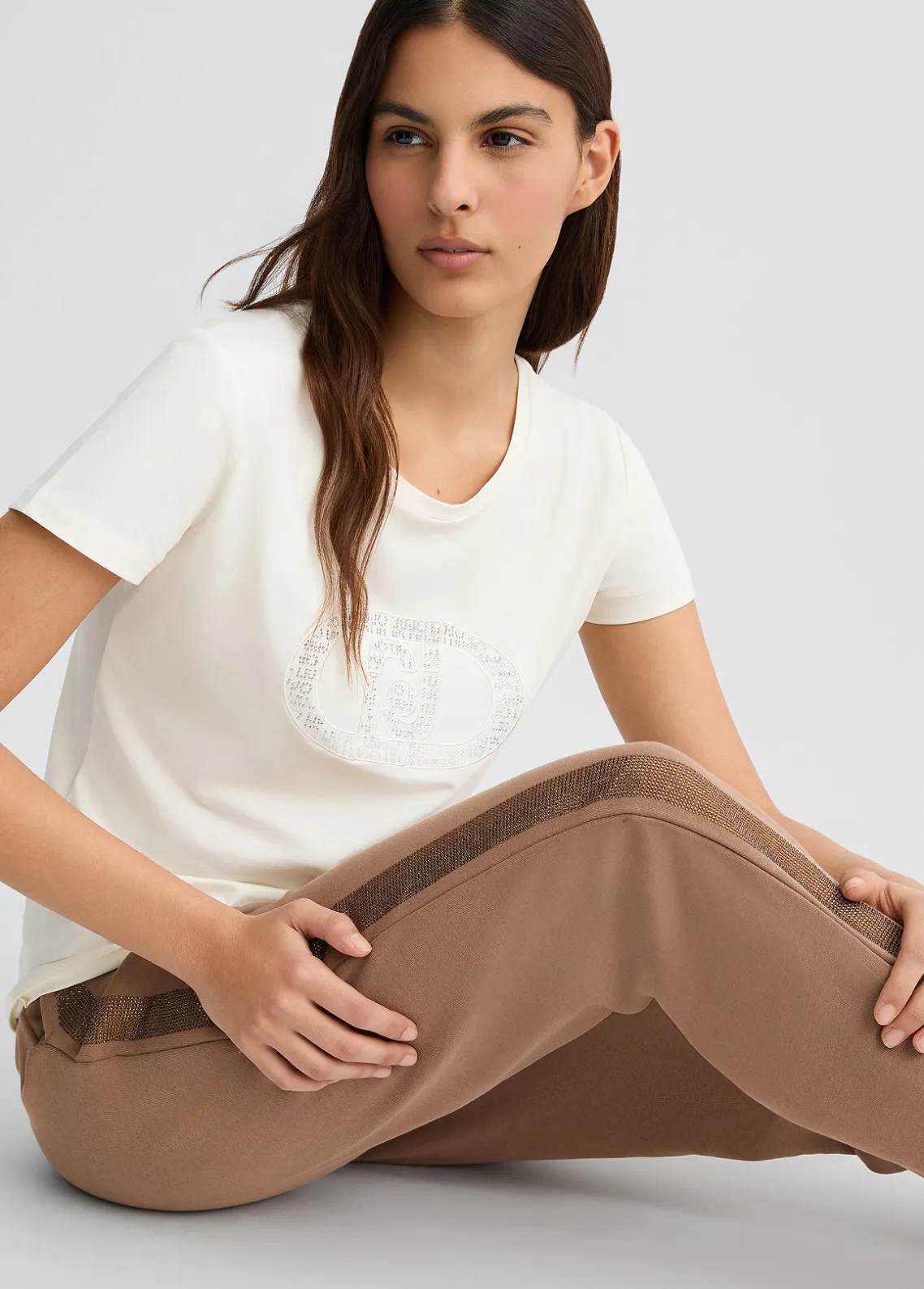 Liu Jo Camiseta con logotipo y strass-Mujer Ropa Deportiva|Camisetas Y Tops