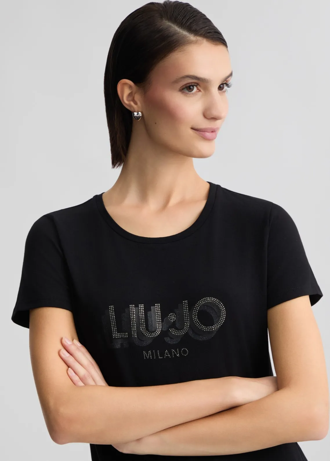 Liu Jo Camiseta con logotipo y strass-Mujer Camisetas Y Tops