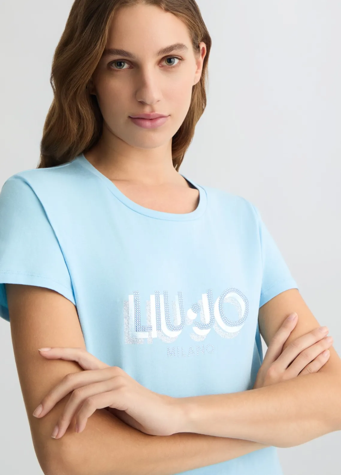 Liu Jo Camiseta con logotipo y strass-Mujer Camisetas Y Tops