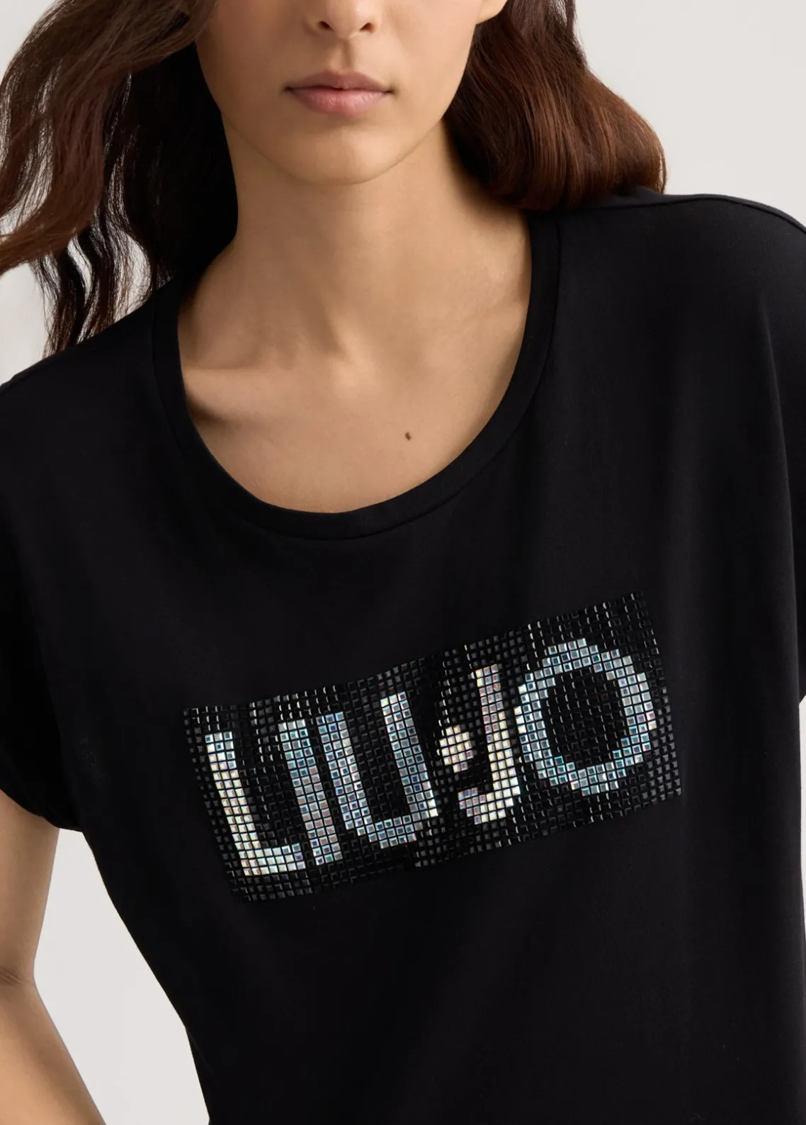 Liu Jo Camiseta con logotipo y strass-Mujer Moda Baño|Camisetas Y Tops