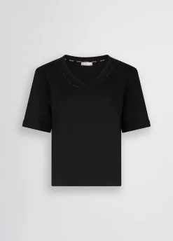 Liu Jo Camiseta con logotipo y strass-Mujer Ropa Deportiva|Camisetas Y Tops
