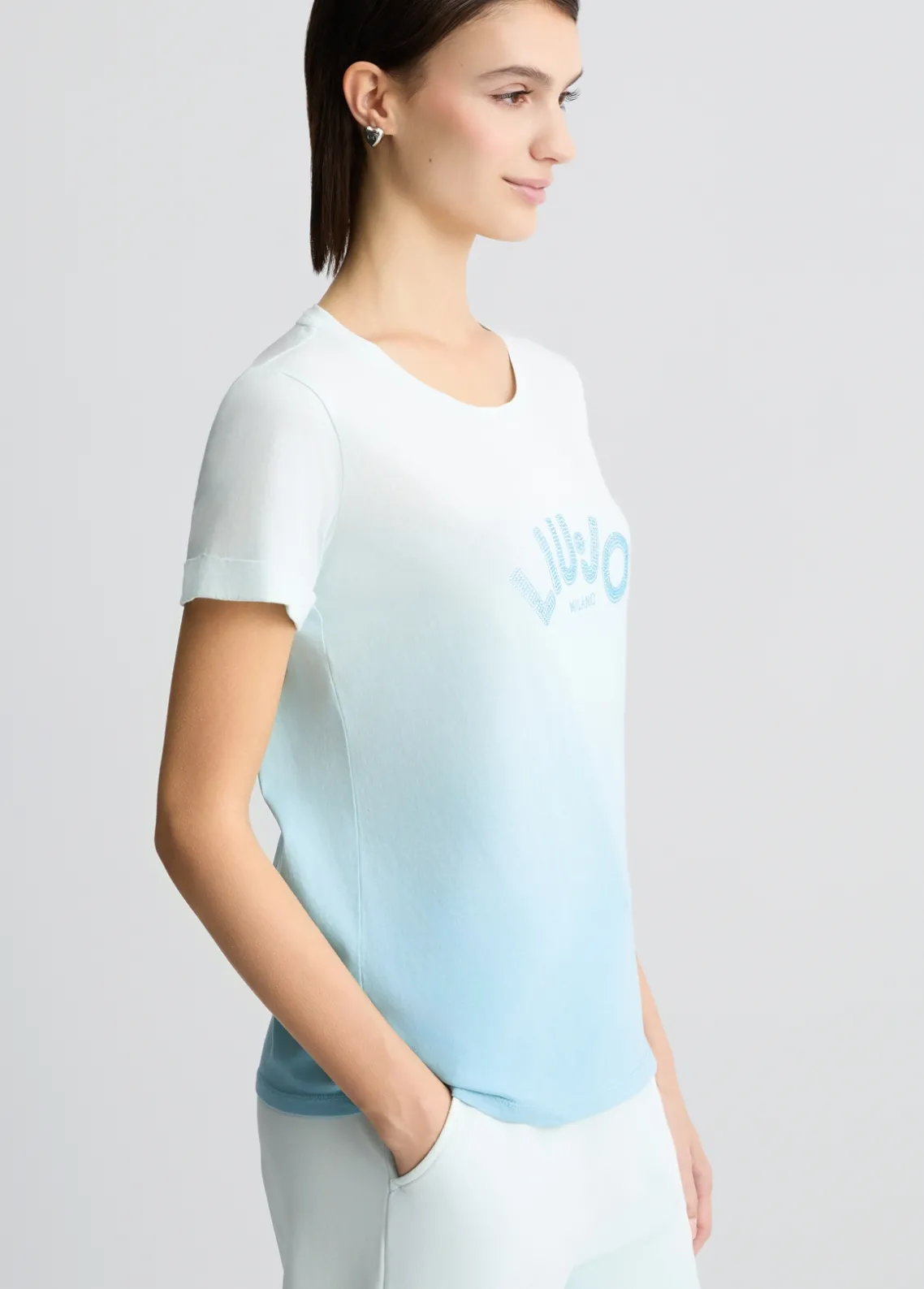 Liu Jo Camiseta con logotipo y strass-Mujer Ropa Deportiva