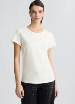 Liu Jo Camiseta con logotipo y strass-Mujer Ropa Deportiva|Camisetas Y Tops