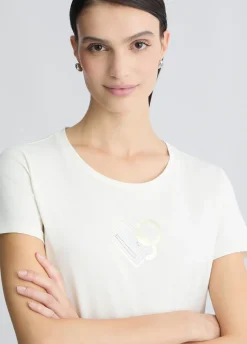 Liu Jo Camiseta con logotipo y strass-Mujer Ropa Deportiva|Camisetas Y Tops