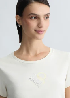 Liu Jo Camiseta con logotipo y strass-Mujer Ropa Deportiva|Camisetas Y Tops