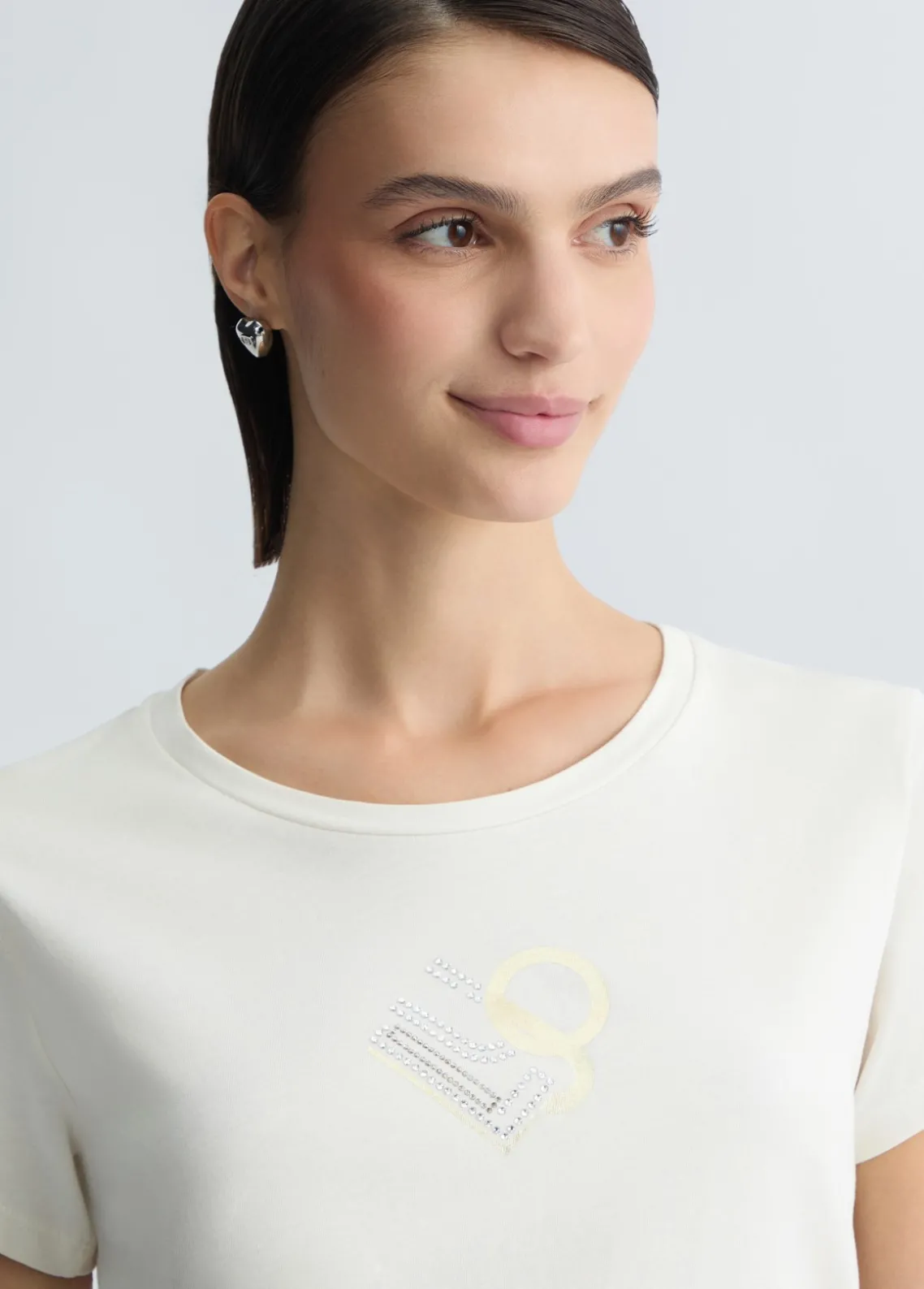 Liu Jo Camiseta con logotipo y strass-Mujer Ropa Deportiva|Camisetas Y Tops