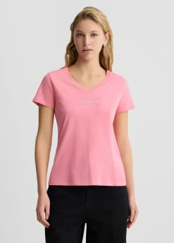Liu Jo Camiseta con logotipo y strass-Mujer Ropa Deportiva|Camisetas Y Tops