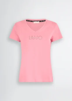 Liu Jo Camiseta con logotipo y strass-Mujer Ropa Deportiva|Camisetas Y Tops