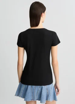 Liu Jo Camiseta con logotipo y strass-Mujer Moda Baño|Camisetas Y Tops