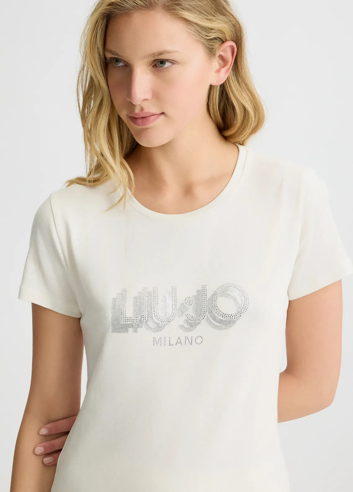 Liu Jo Camiseta con logotipo y strass-Mujer Ropa Deportiva|Camisetas Y Tops