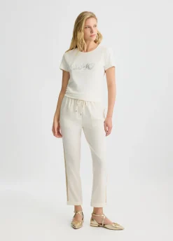 Liu Jo Camiseta con logotipo y strass-Mujer Ropa Deportiva|Camisetas Y Tops