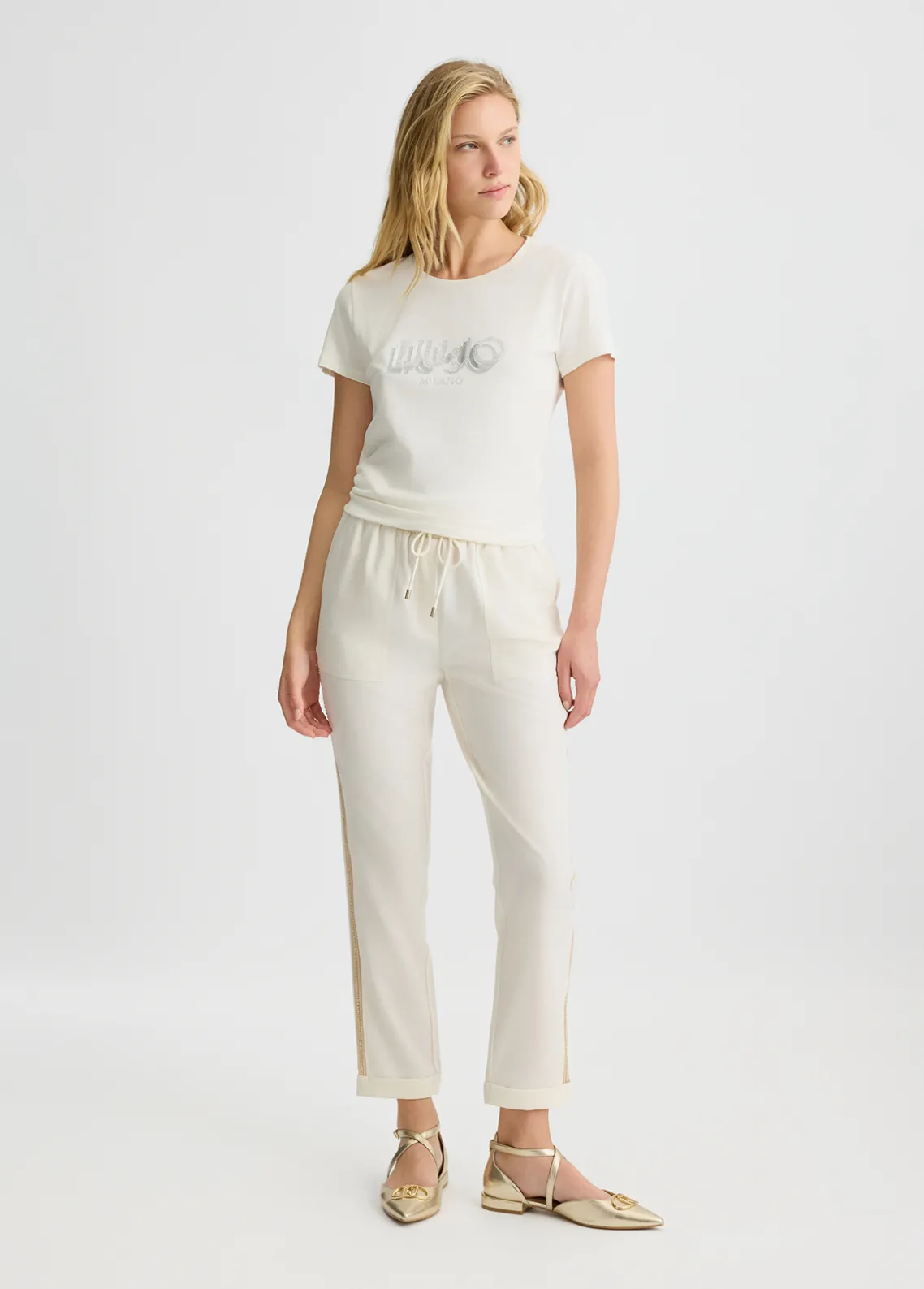 Liu Jo Camiseta con logotipo y strass-Mujer Ropa Deportiva|Camisetas Y Tops