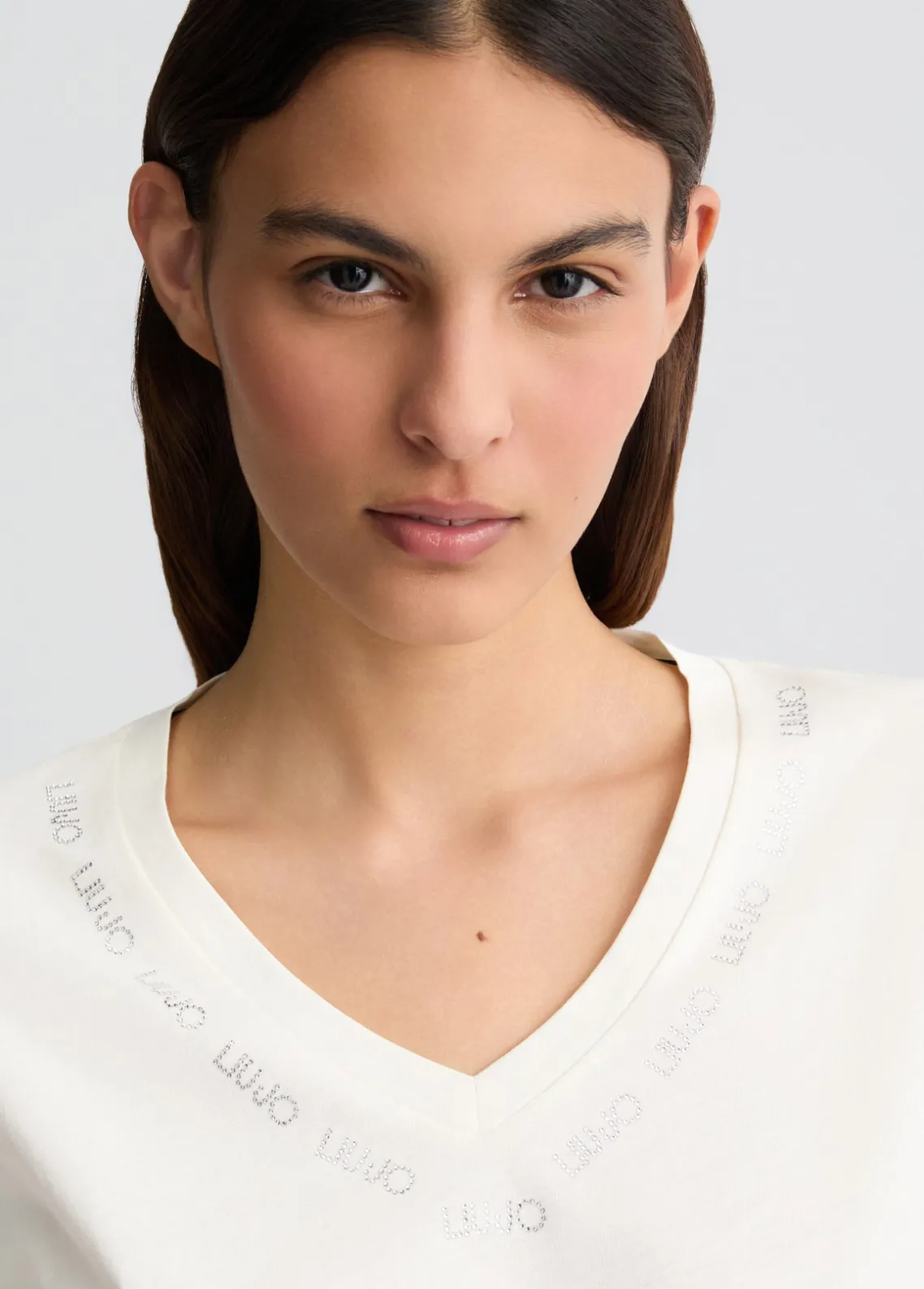 Liu Jo Camiseta con logotipo y strass-Mujer Ropa Deportiva|Camisetas Y Tops