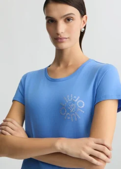 Liu Jo Camiseta con logotipo y strass-Mujer Camisetas Y Tops
