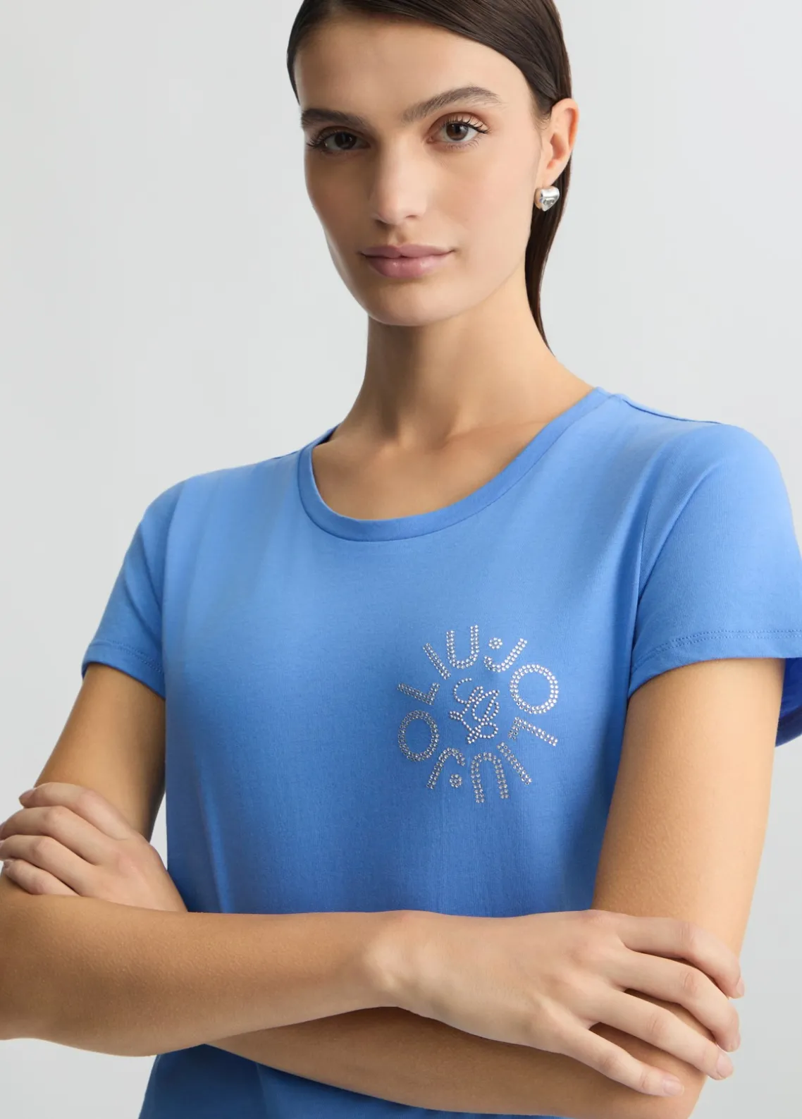 Liu Jo Camiseta con logotipo y strass-Mujer Camisetas Y Tops