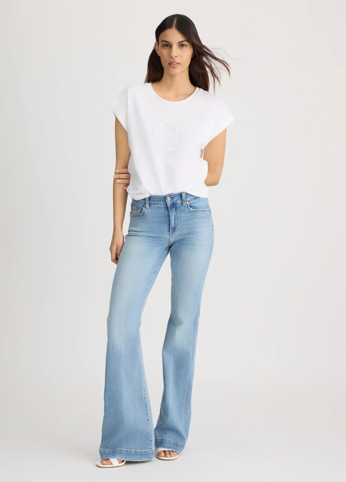 Liu Jo Camiseta con logotipo y strass-Mujer Moda Baño|Camisetas Y Tops