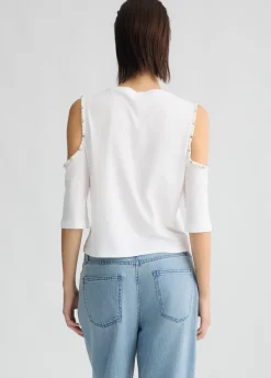 Liu Jo Camiseta con perlas y strass-Mujer Camisetas Y Tops