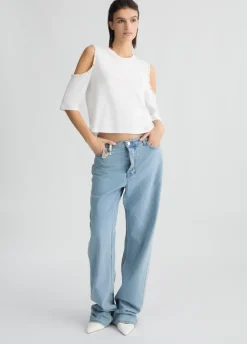 Liu Jo Camiseta con perlas y strass-Mujer Camisetas Y Tops