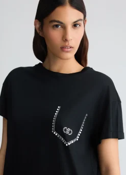 Liu Jo Camiseta con strass-Mujer Camisetas Y Tops