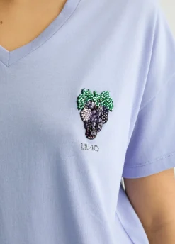 Liu Jo Camiseta con uva-Mujer Camisetas Y Tops