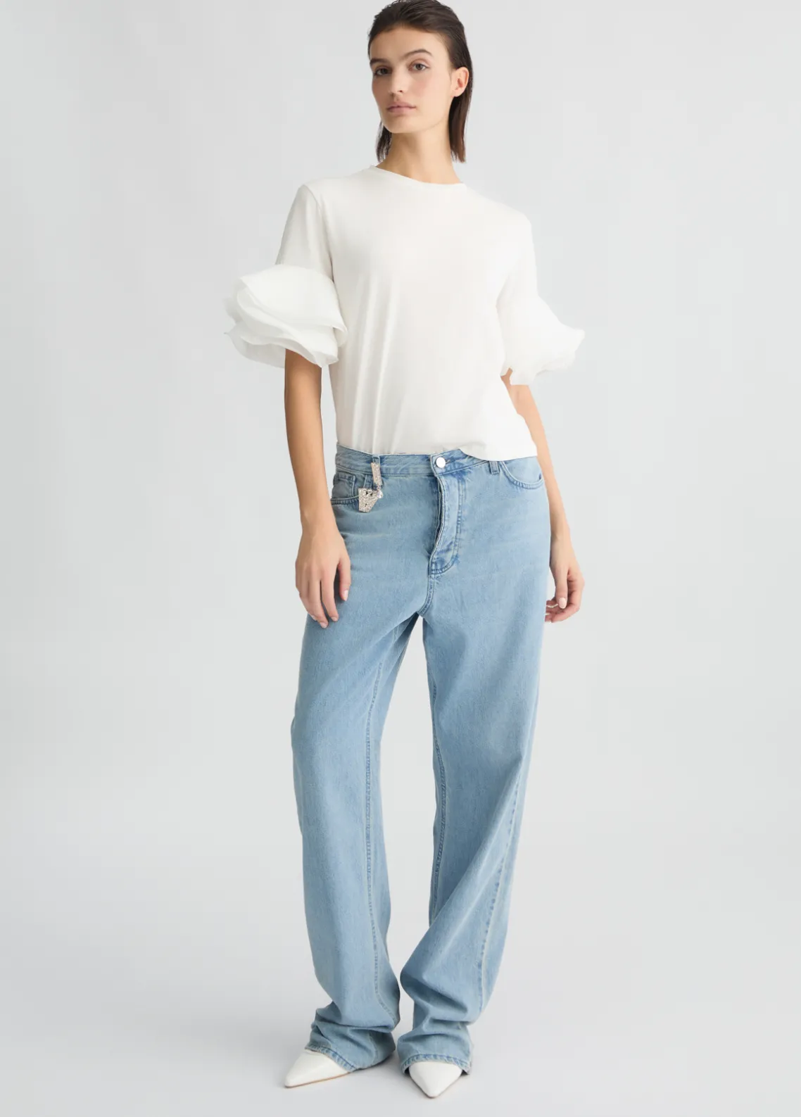Liu Jo Camiseta con volante-Mujer Camisetas Y Tops