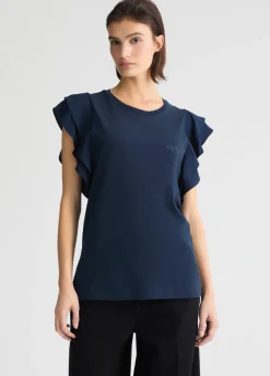 Liu Jo Camiseta con volantes-Mujer Ropa Deportiva|Camisetas Y Tops