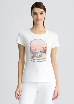 Liu Jo Camiseta de algodón con estampado-Mujer Camisetas Y Tops