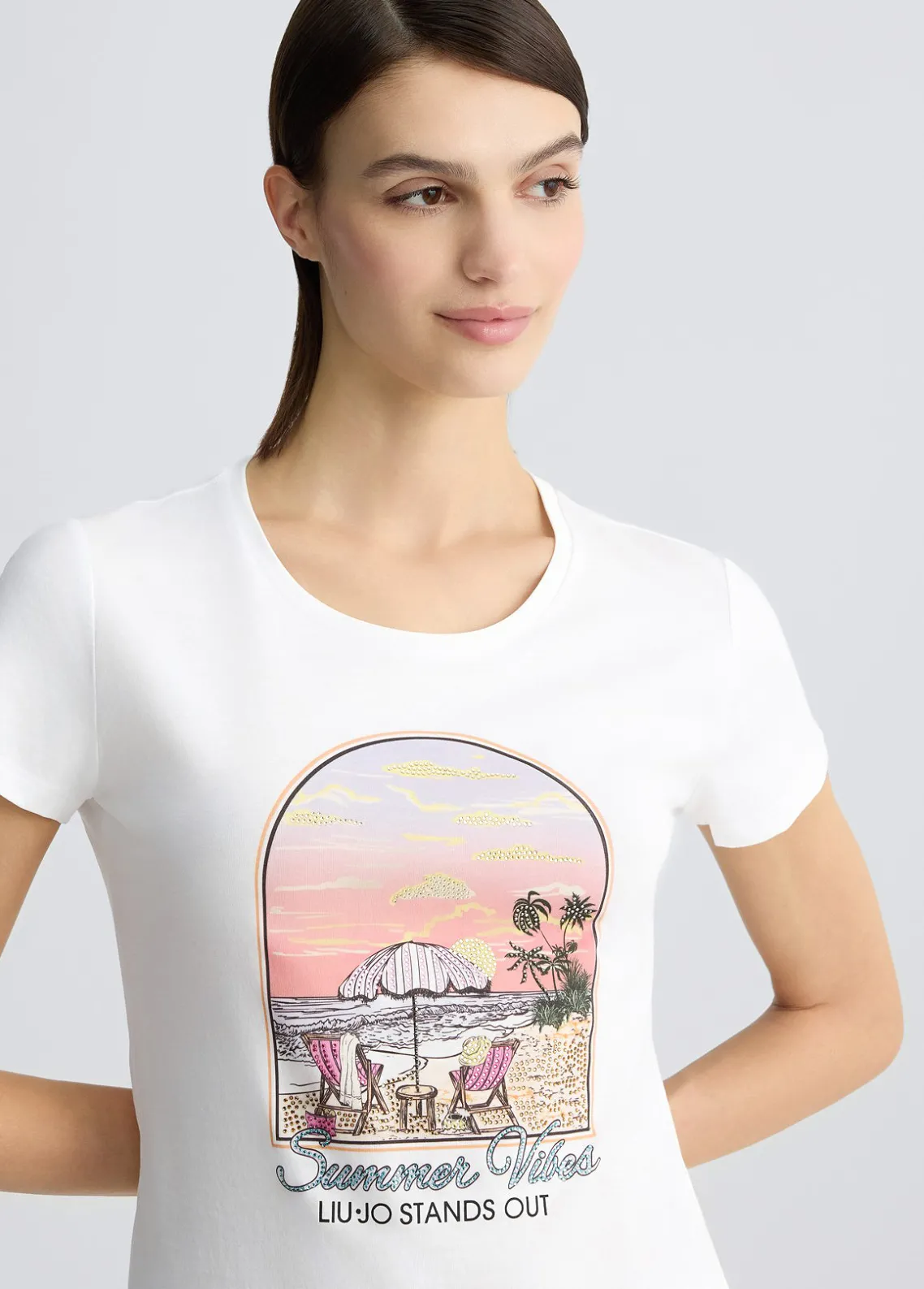 Liu Jo Camiseta de algodón con estampado-Mujer Camisetas Y Tops