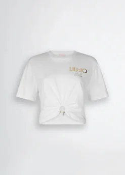 Liu Jo Camiseta de algodón con logotipo-Mujer Camisetas Y Tops