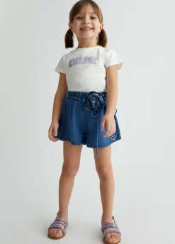 Liu Jo Camiseta de algodón con logotipo y strass- Camisetas