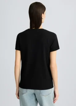 Liu Jo Camiseta de algodón con logotipo y strass-Mujer Ropa Deportiva|Camisetas Y Tops