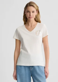 Liu Jo Camiseta de algodón con logotipo-Mujer Camisetas Y Tops