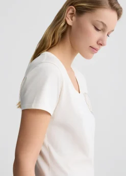 Liu Jo Camiseta de algodón con logotipo-Mujer Camisetas Y Tops
