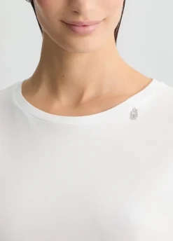 Liu Jo Camiseta de algodón con strass-Mujer Camisetas Y Tops
