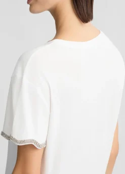 Liu Jo Camiseta de algodón con strass-Mujer Camisetas Y Tops
