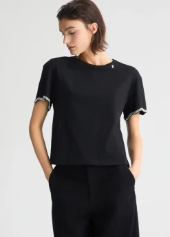 Liu Jo Camiseta de algodón con strass-Mujer Camisetas Y Tops