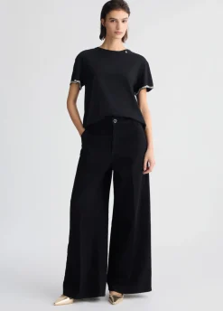 Liu Jo Camiseta de algodón con strass-Mujer Camisetas Y Tops