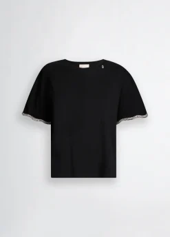 Liu Jo Camiseta de algodón con strass-Mujer Camisetas Y Tops