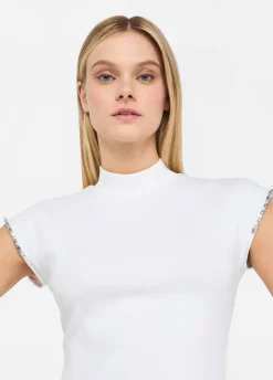 Liu Jo Camiseta de algodón con strass-Mujer Camisetas Y Tops