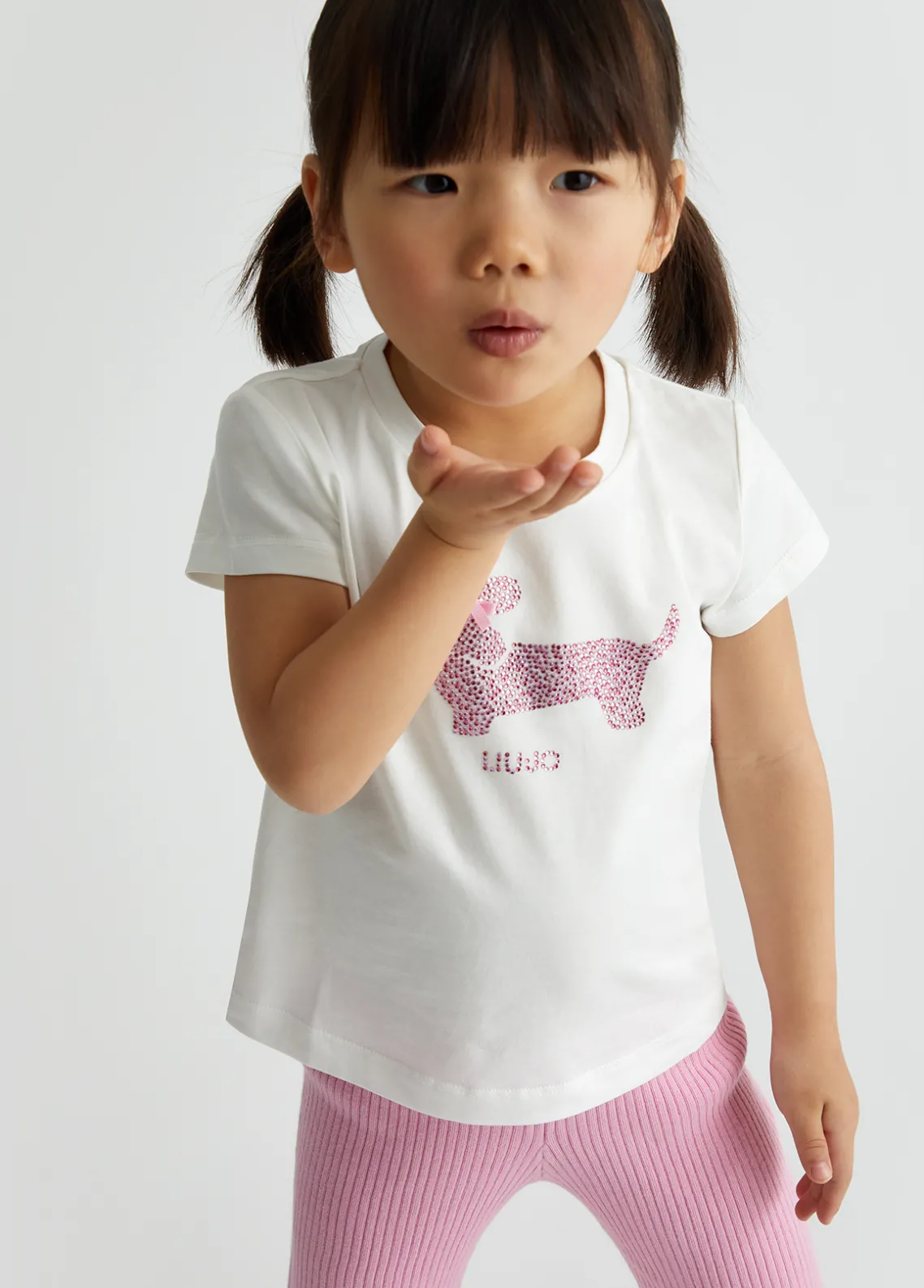 Liu Jo Camiseta de algodón con strass- Camisetas