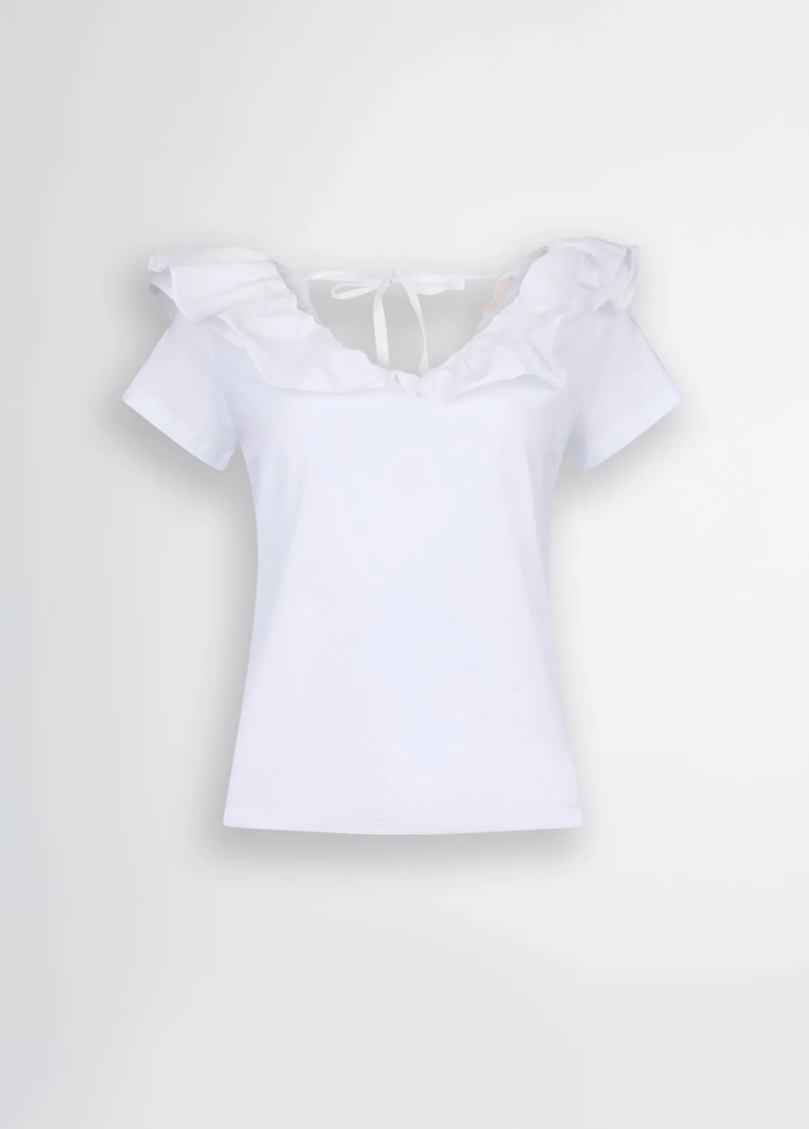 Liu Jo Camiseta de algodón con volantes-Mujer Camisetas Y Tops